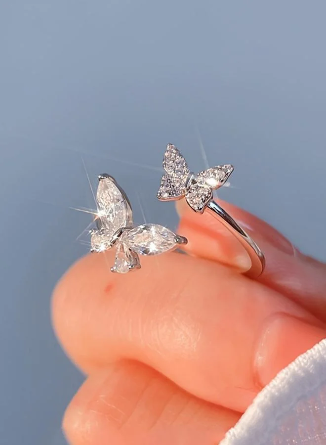 Take Two  Women Silver Butterfly Shape Ring for Women | Best Price UAE